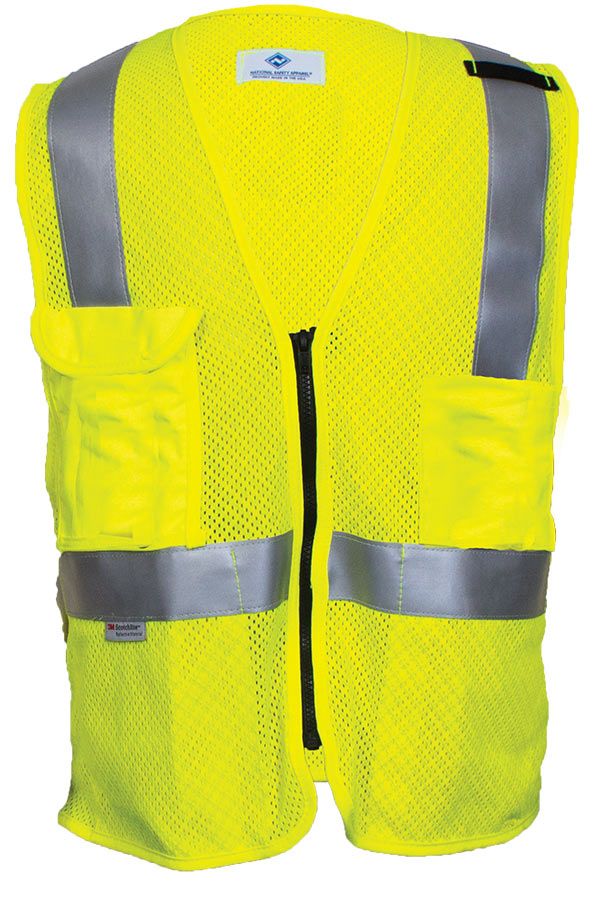VIZABLE FR HI-VIS DELUXE ANTI-STATIC MESH VEST - TYPE R CLASS 2-National Safety Apparel